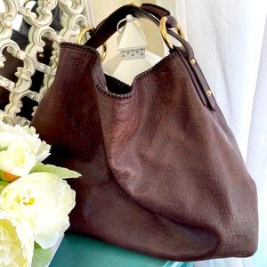 Gucci Horsebit large leather hobo bag